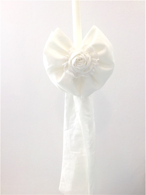 BAPTISM CANDLE "FLOWER & BOW"