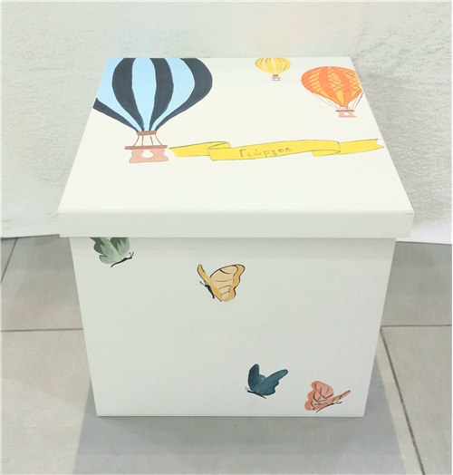 BAPTISM WOODEN BOX WITH DRAWING