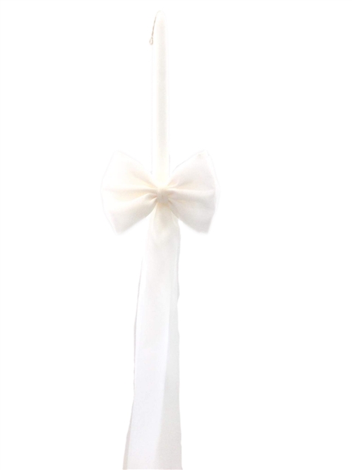 BAPTISM CANDLE BOW ORGANDIE