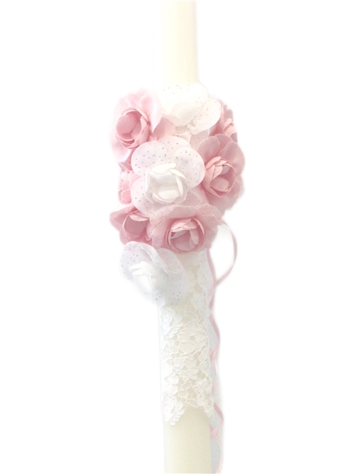 BAPTISM CANDLE FLOWERS