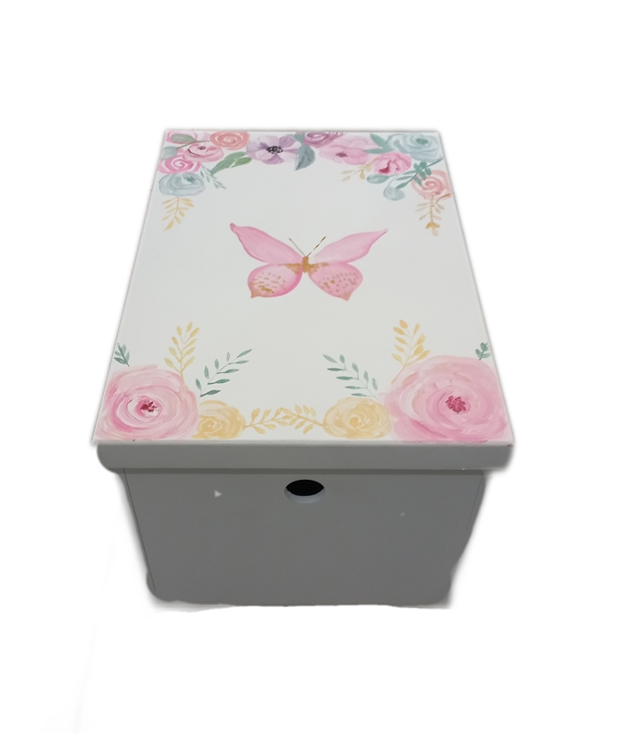 WOODEN BAPTISM BOX WITH DRAWING