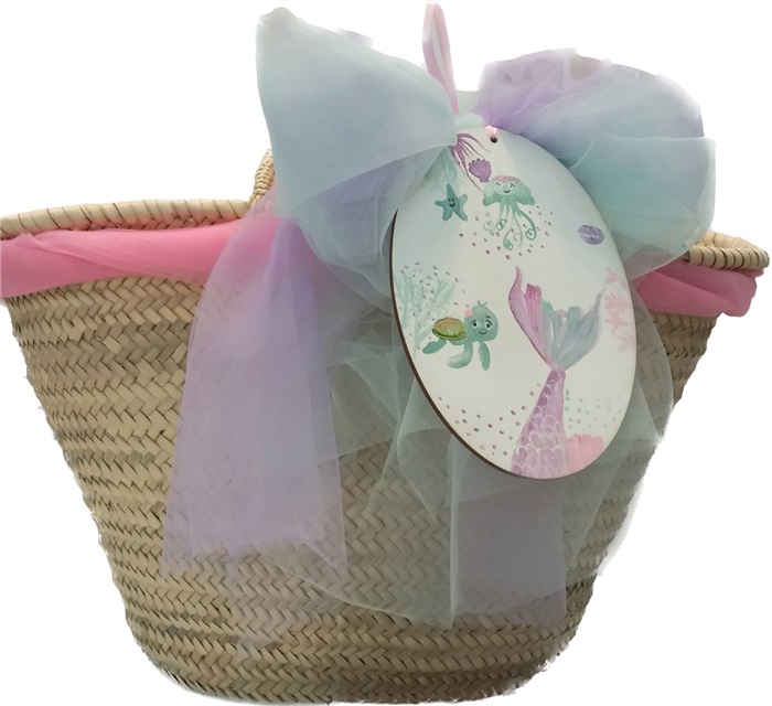 BAPTISM STRAW BASKET WITH PAINTING