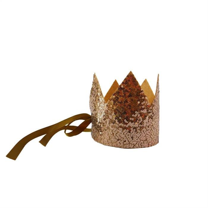 FABRIC CROWN WITH SEQUIN ANTIQUE GOLD BILLY LOVES AUDREY