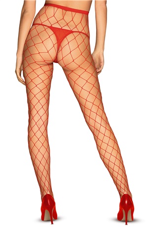 Red fishnet tights
