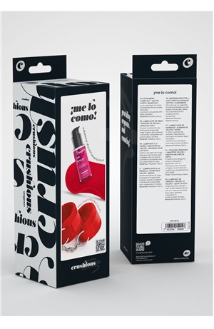 CRUSHIOUS ME LO COMO VELCRO HANDCUFFS SET + SATIN BLINDFOLD AND STRAWBERRY KISSABLE LUBRICANT